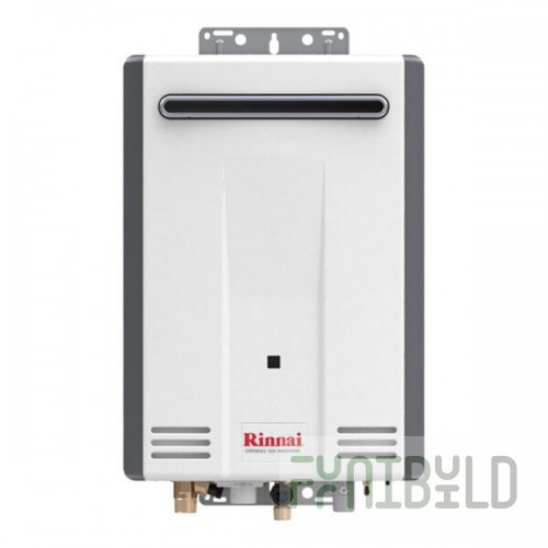 Scratch and Dent Rinnai V53DeP Liquid Propane Wall-Mounted Outdoor Tankless Water Heater - 120V, 120,000 BTU, 5.3 GPM