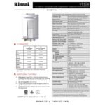 Scratch and Dent Rinnai V53DeP Liquid Propane Wall-Mounted Outdoor Tankless Water Heater - 120V, 120,000 BTU, 5.3 GPM Scratch and Dent Rinnai V53DeP Liquid Propane Wall-Mounted Outdoor Tankless Water Heater - 120V, 120,000 BTU, 5.3 GPM