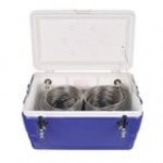 Micro Matic CB482R Red 2 Faucet 48 Qt. Insulated Jockey Box with 100 ft. Coils