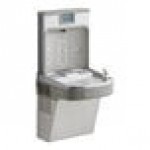 Zurn Elkay LZS8WSLK ezH20 8 GPH Light Gray Hands-Free Filtered Bottle Filling Station with Drinking Fountain - Chilled