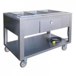 Lakeside PBST4W PrisonBilt Stainless Steel Four Pan Sealed Well Electric Steam Table with Undershelf - 208V, 4815W Lakeside PBST4W PrisonBilt Stainless Steel Four Pan Sealed Well Electric Steam Table with Undershelf - 208V, 4815W