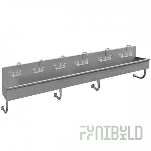 Advance Tabco 19-18-120-F 16-Gauge Stainless Steel Multi-Station Hand Sink with 5