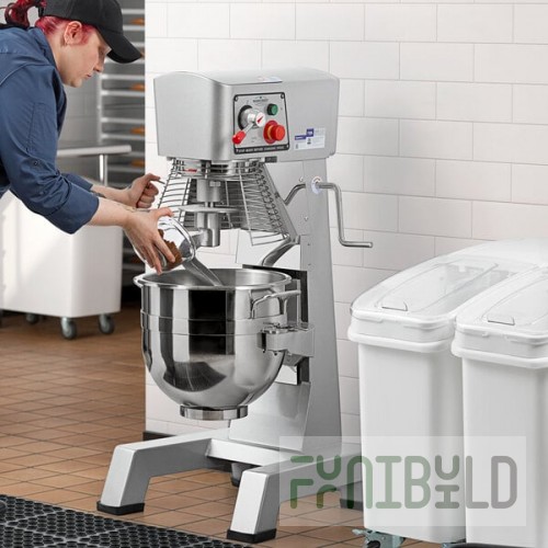 MainStreet Equipment CMIX30 30 Qt. Planetary Floor Mixer with Guard & Standard Accessories - 120V, 2 hp