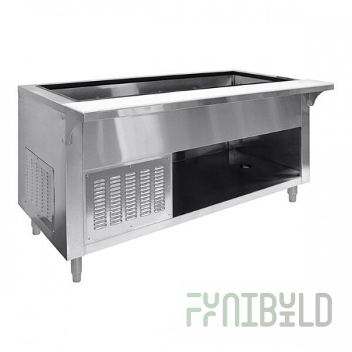 Advance Tabco HDRCP-2-BS Stainless Steel Heavy-Duty Two Well Refrigerated Cold Table with Enclosed Base