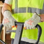 Cordova Standard Grain Cowhide Leather Driver's Gloves with Hi-Vis Orange Fingertips and 