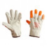 Cordova Standard Grain Cowhide Leather Driver's Gloves with Hi-Vis Orange Fingertips and 
