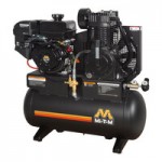 Mi-T-M 30 Gallon Carbon Steel Two-Stage Stationary Gas-Powered Horizontal Air Compressor / Generator AG2-SM14-30M - 14 hp, 2,300-4,000W Mi-T-M 30 Gallon Carbon Steel Two-Stage Stationary Gas-Powered Horizontal Air Compressor / Generator AG2-SM14-30M - 14 hp, 2,300-4,000W