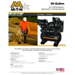 Mi-T-M 30 Gallon Carbon Steel Two-Stage Stationary Gas-Powered Horizontal Air Compressor / Generator AG2-SM14-30M - 14 hp, 2,300-4,000W Mi-T-M 30 Gallon Carbon Steel Two-Stage Stationary Gas-Powered Horizontal Air Compressor / Generator AG2-SM14-30M - 14 hp, 2,300-4,000W