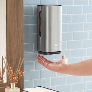 Tork Image 466100 Stainless Steel Wall-Mount Automatic Foam Hand Soap / Sanitizer Dispenser S4