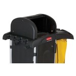 Rubbermaid® FG9T7500BLA High Security Janitor Cart with Locking Hood and Cabinets