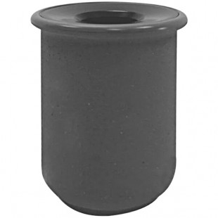 Wausau Tile TF1105 Senora 24 Gallon Concrete Round Decorative Outdoor Trash Can with Aluminum Funnel Lid