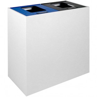 Busch Systems Mezzo 101511 30 Gallon Powder-Coated Steel Two Stream Decorative Recyclables / Waste Receptacle Busch Systems Mezzo 101511 30 Gallon Powder-Coated Steel Two Stream Decorative Recyclables / Waste Receptacle