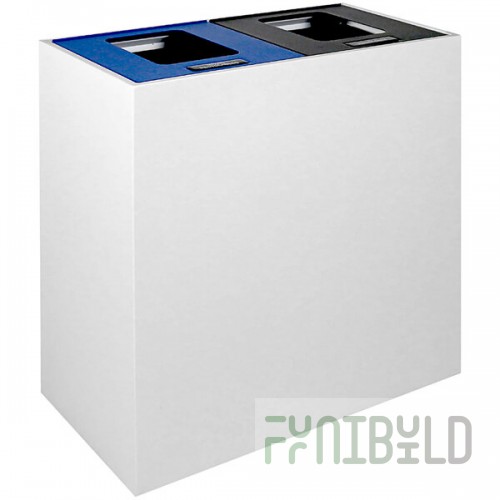 Busch Systems Mezzo 101511 30 Gallon Powder-Coated Steel Two Stream Decorative Recyclables / Waste Receptacle