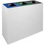 Busch Systems Mezzo 101511 30 Gallon Powder-Coated Steel Two Stream Decorative Recyclables / Waste Receptacle Busch Systems Mezzo 101511 30 Gallon Powder-Coated Steel Two Stream Decorative Recyclables / Waste Receptacle