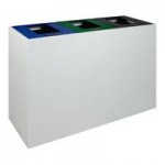 Busch Systems Mezzo 101511 30 Gallon Powder-Coated Steel Two Stream Decorative Recyclables / Waste Receptacle Busch Systems Mezzo 101511 30 Gallon Powder-Coated Steel Two Stream Decorative Recyclables / Waste Receptacle