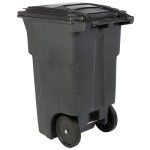 Toter ANA64-54480 64 Gallon Greenstone Rotational Molded Wheeled Rectangular Trash Can with Lid Toter ANA64-54480 64 Gallon Greenstone Rotational Molded Wheeled Rectangular Trash Can with Lid