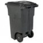 Toter ANA64-54480 64 Gallon Greenstone Rotational Molded Wheeled Rectangular Trash Can with Lid Toter ANA64-54480 64 Gallon Greenstone Rotational Molded Wheeled Rectangular Trash Can with Lid