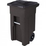 Toter ANA64-54480 64 Gallon Greenstone Rotational Molded Wheeled Rectangular Trash Can with Lid Toter ANA64-54480 64 Gallon Greenstone Rotational Molded Wheeled Rectangular Trash Can with Lid