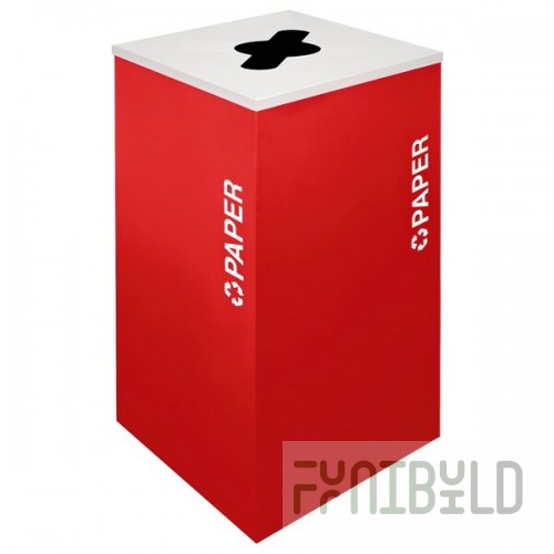 Ex-Cell Kaiser RC-KDSQ-P RBX Kaleidoscope Collection Ruby Texture Square 24 Gallon Customizable Paper Receptacle
