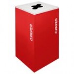 Ex-Cell Kaiser RC-KDSQ-P RBX Kaleidoscope Collection Ruby Texture Square 24 Gallon Customizable Paper Receptacle