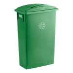Lavex 23 Gallon Green Slim Rectangular Recycling Bin and Green Lid with Slot