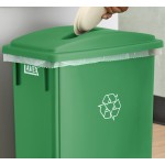 Lavex 23 Gallon Green Slim Rectangular Recycling Bin and Green Lid with Slot