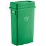 Lavex 23 Gallon Green Slim Rectangular Recycling Bin and Green Lid with Slot