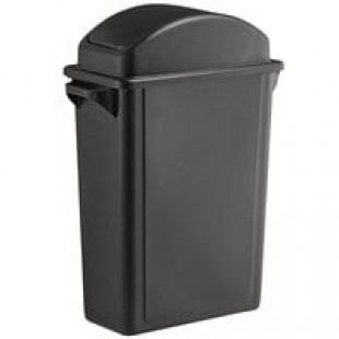 simplehuman CW1333 16 Gallon / 60 Liter Black Rectangular Trash Can with Swing Dome Lid