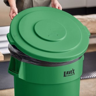Lavex 55 Gallon Green Round Commercial Trash Can Lid Lavex 55 Gallon Green Round Commercial Trash Can Lid