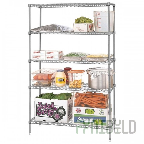 Metro 5N357BR Super Erecta Brite Wire Stationary Starter Shelving Unit - 18