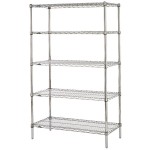 Metro 5N357BR Super Erecta Brite Wire Stationary Starter Shelving Unit - 18 Metro 5N357BR Super Erecta Brite Wire Stationary Starter Shelving Unit - 18