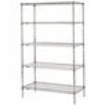 Metro 5N357BR Super Erecta Brite Wire Stationary Starter Shelving Unit - 18 Metro 5N357BR Super Erecta Brite Wire Stationary Starter Shelving Unit - 18