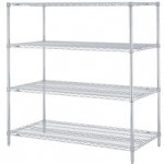 Metro 5N357BR Super Erecta Brite Wire Stationary Starter Shelving Unit - 18 Metro 5N357BR Super Erecta Brite Wire Stationary Starter Shelving Unit - 18