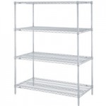 Metro 5N357BR Super Erecta Brite Wire Stationary Starter Shelving Unit - 18 Metro 5N357BR Super Erecta Brite Wire Stationary Starter Shelving Unit - 18