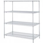 Metro 5N357BR Super Erecta Brite Wire Stationary Starter Shelving Unit - 18 Metro 5N357BR Super Erecta Brite Wire Stationary Starter Shelving Unit - 18