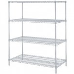 Metro 5N357BR Super Erecta Brite Wire Stationary Starter Shelving Unit - 18 Metro 5N357BR Super Erecta Brite Wire Stationary Starter Shelving Unit - 18