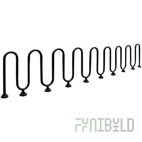 Paris Furnishings Heavy-Duty 17 Loop Powder Coated Inground Mount M Style Bike Rack