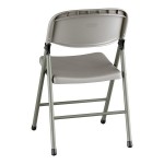 Lancaster Table & Seating Gray Contoured Injection-Molded Folding Chair with Charcoal Frame and Gray Legs - 4/Case Lancaster Table & Seating Gray Contoured Injection-Molded Folding Chair with Charcoal Frame and Gray Legs - 4/Case