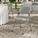 Lancaster Table & Seating Gray Contoured Injection-Molded Folding Chair with Charcoal Frame and Gray Legs - 4/Case Lancaster Table & Seating Gray Contoured Injection-Molded Folding Chair with Charcoal Frame and Gray Legs - 4/Case