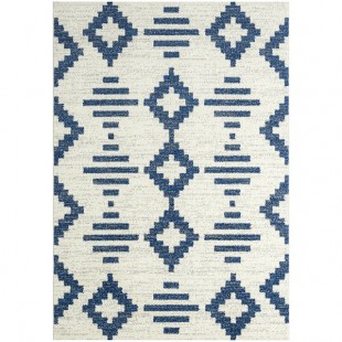 Abani Casa Collection 4' x 6' Navy / Cream Southwestern Geometric Tribal Diamond Area Rug