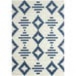 Abani Casa Collection 4' x 6' Navy / Cream Southwestern Geometric Tribal Diamond Area Rug