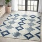 Abani Casa Collection 4' x 6' Navy / Cream Southwestern Geometric Tribal Diamond Area Rug