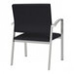 Lesro Newport Patriot Plus Black Vinyl Oversized Guest Arm Chair with Silver Powder-Coated Steel Legs Lesro Newport Patriot Plus Black Vinyl Oversized Guest Arm Chair with Silver Powder-Coated Steel Legs