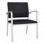 Lesro Newport Patriot Plus Black Vinyl Oversized Guest Arm Chair with Silver Powder-Coated Steel Legs Lesro Newport Patriot Plus Black Vinyl Oversized Guest Arm Chair with Silver Powder-Coated Steel Legs