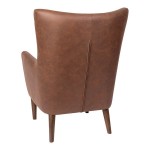 Flash Furniture Connor Dark Brown Modern Faux Leather Wingback Accent Chair with Wooden Legs and Frame Flash Furniture Connor Dark Brown Modern Faux Leather Wingback Accent Chair with Wooden Legs and Frame