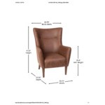 Flash Furniture Connor Dark Brown Modern Faux Leather Wingback Accent Chair with Wooden Legs and Frame Flash Furniture Connor Dark Brown Modern Faux Leather Wingback Accent Chair with Wooden Legs and Frame