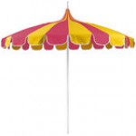California Umbrella SMPT 852 SUNBRELLA 2 Pagoda 8 1/2' Round Push Lift Umbrella with 1 1/2