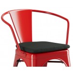 Lancaster Table & Seating Alloy Ruby Red Outdoor Arm Chair with Black Fabric Magnetic Cushion