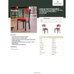 Lancaster Table & Seating Black Finish Side Chair with Red Vinyl Seat and Mahogany Wood Back - Assembled
