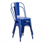 Lancaster Table & Seating Alloy Blue Quartz Outdoor Cafe Chair Lancaster Table & Seating Alloy Blue Quartz Outdoor Cafe Chair